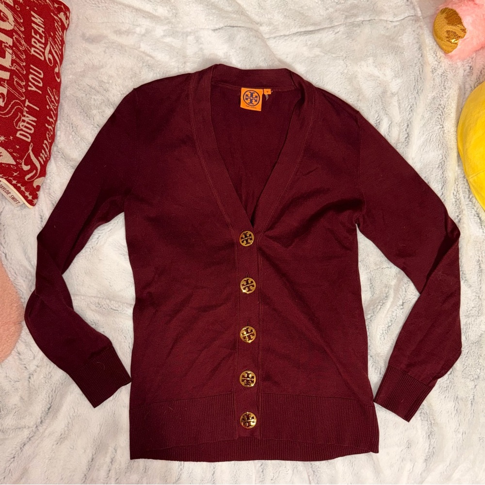 Tory Burch Plunge Neckline Sweater Cardigan